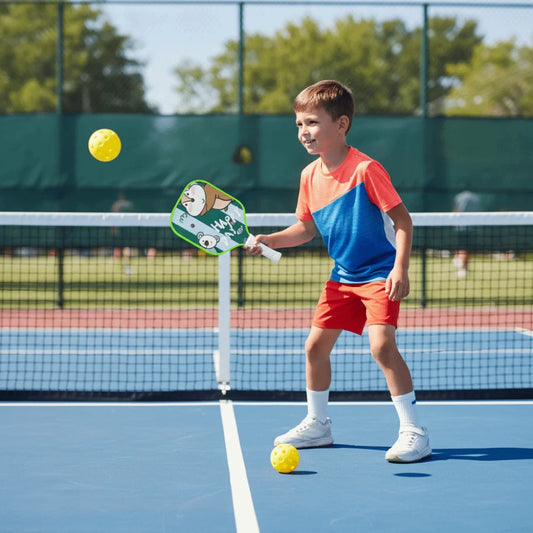 Cartoon Children's Pickleball Rackets 2 Balls Non-Slip Grip 's